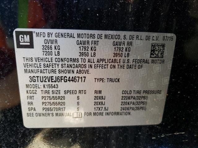 Photo 10 from auction – 2015 GMC SIERRA K15 with VIN 3GTU2VEJ6FG446717
