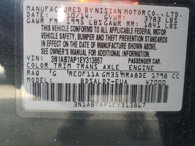 Photo 10 from auction – 2014 NISSAN SENTRA S with VIN 3N1AB7AP1EY313867