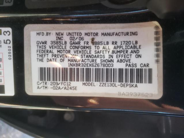 Photo 10 from auction – 2006 TOYOTA COROLLA CE with VIN 1NXBR32EX6Z678003