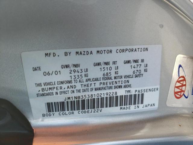 Photo 10 from auction – 2001 MAZDA MX-5 MIATA with VIN JM1NB353810219228