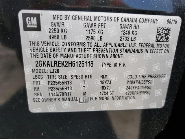 Photo 10 from auction – 2017 GMC TERRAIN DE with VIN 2GKALREK2H6126118