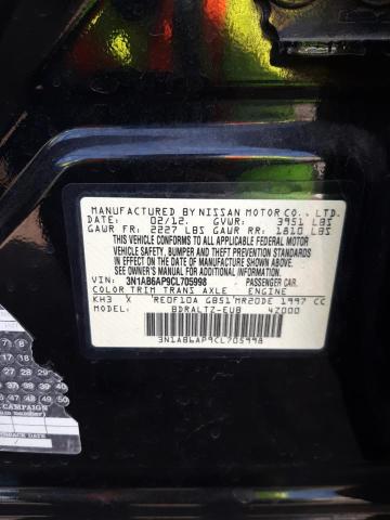 Photo 10 from auction – 2012 NISSAN SENTRA 2.0 with VIN 3N1AB6AP9CL705998