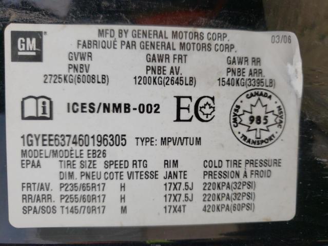 Photo 10 from auction – 2006 CADILLAC SRX with VIN 1GYEE637460196305