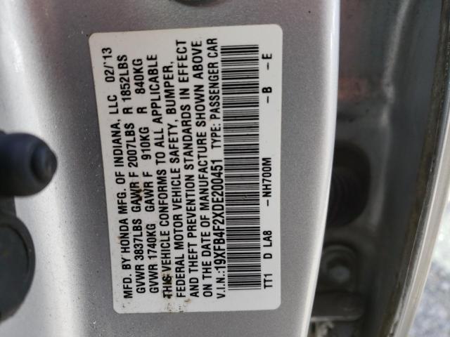 Photo 10 from auction – 2013 HONDA CIVIC HYBR with VIN 19XFB4F2XDE200451