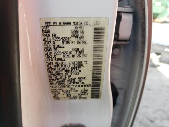 Photo 10 from auction – 2001 NISSAN XTERRA XE with VIN 5N1ED28Y91C598892