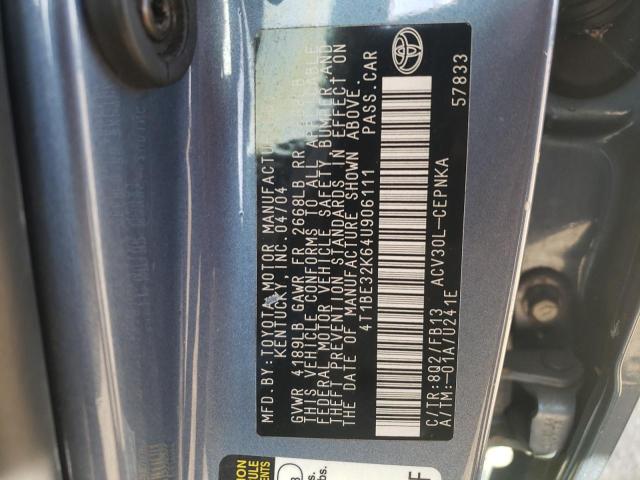 Photo 10 from auction – 2004 TOYOTA CAMRY LE with VIN 4T1BE32K64U906111
