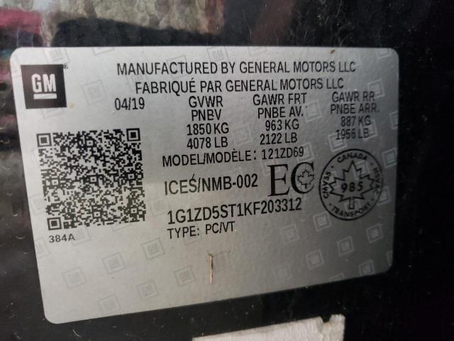 Photo 10 from auction – 2019 CHEVROLET MALIBU LT with VIN 1G1ZD5ST1KF203312