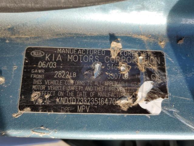 Photo 10 from auction – 2003 KIA SORENTO EX with VIN KNDJD733235164705