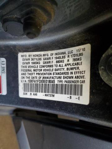 Photo 10 from auction – 2011 HONDA CIVIC VP with VIN 19XFA1F3XBE018045