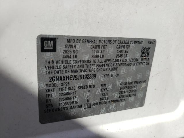 Photo 10 from auction – 2018 CHEVROLET EQUINOX LS with VIN 2GNAXHEV9J6192389
