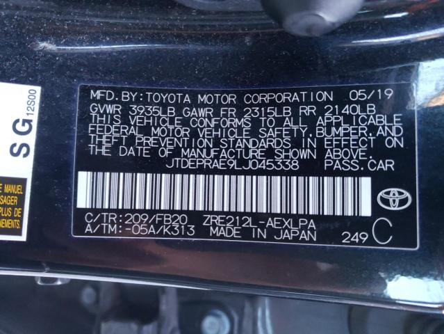 Photo 10 from auction – 2020 TOYOTA COROLLA LE with VIN JTDEPRAE9LJ045338