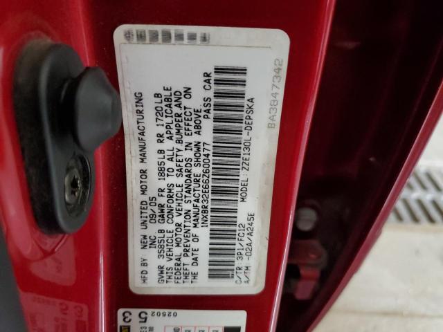 Photo 10 from auction – 2006 TOYOTA COROLLA CE with VIN 1NXBR32E66Z600477