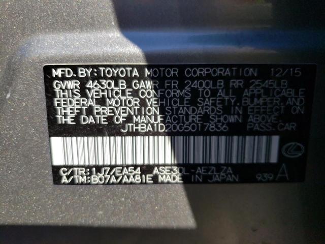 Photo 10 from auction – 2016 LEXUS IS 200T with VIN JTHBA1D20G5017836