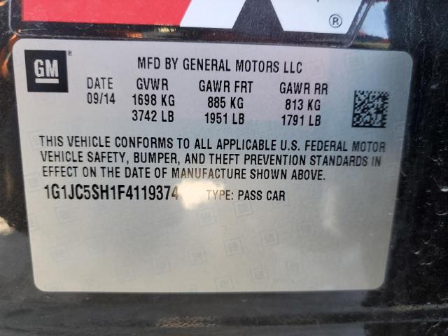 Photo 10 from auction – 2015 CHEVROLET SONIC LT with VIN 1G1JC5SH1F4119374