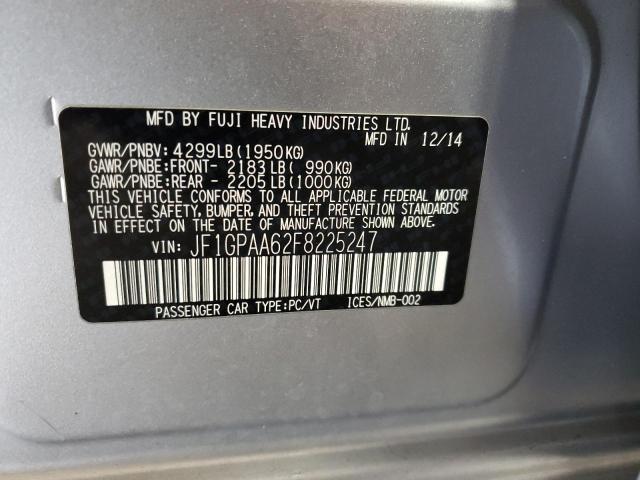 Photo 10 from auction – 2015 SUBARU IMPREZA with VIN JF1GPAA62F8225247