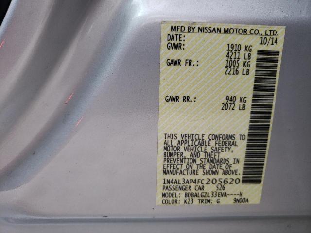 Photo 10 from auction – 2015 NISSAN ALTIMA 2.5 with VIN 1N4AL3AP4FC205620