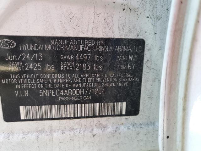 Photo 10 from auction – 2013 HYUNDAI SONATA SE with VIN 5NPEC4AB0DH771264