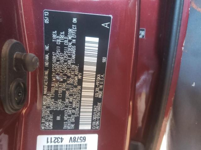 Photo 10 from auction – 2013 TOYOTA SIENNA XLE with VIN 5TDYK3DC7DS373798
