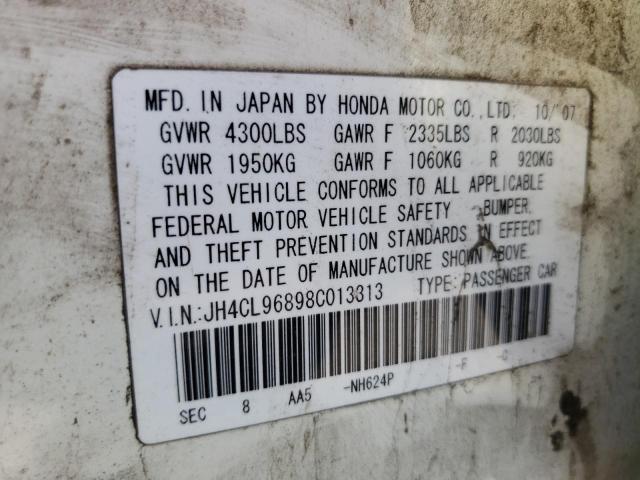 Photo 10 from auction – 2008 ACURA TSX with VIN JH4CL96898C013313