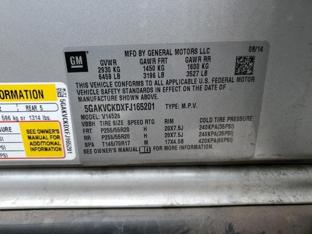 Photo 10 from auction – 2015 BUICK ENCLAVE with VIN 5GAKVCKDXFJ165201