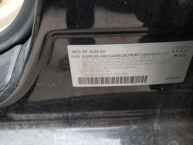 Photo 10 from auction – 2008 AUDI A4 2.0T with VIN WAUAF78E08A164394