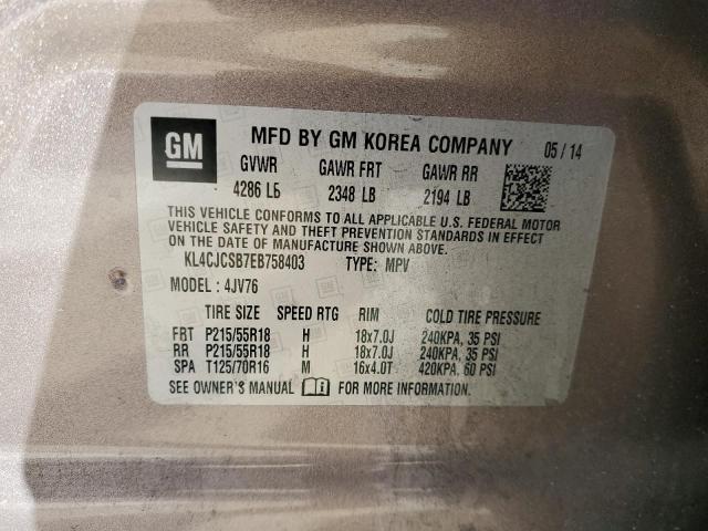 Photo 10 from auction – 2014 BUICK ENCORE with VIN KL4CJCSB7EB758403