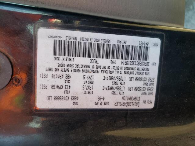 Photo 10 from auction – 2003 DODGE RAM 2500 S with VIN 3D7KU28C13G819614