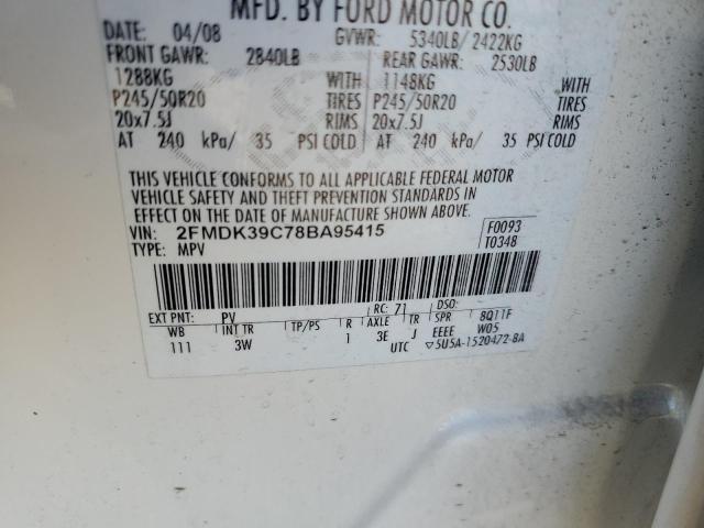 Photo 10 from auction – 2008 FORD EDGE LIMIT with VIN 2FMDK39C78BA95415