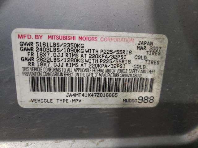Photo 10 from auction – 2007 MITSUBISHI OUTLANDER with VIN JA4MT41X47Z016665