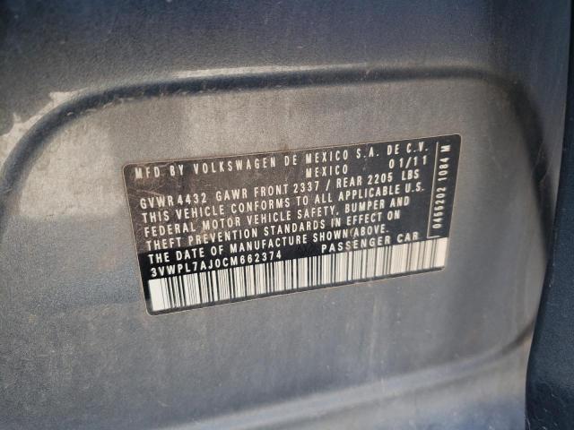 Photo 10 from auction – 2012 VOLKSWAGEN JETTA TDI with VIN 3VWPL7AJ0CM662374