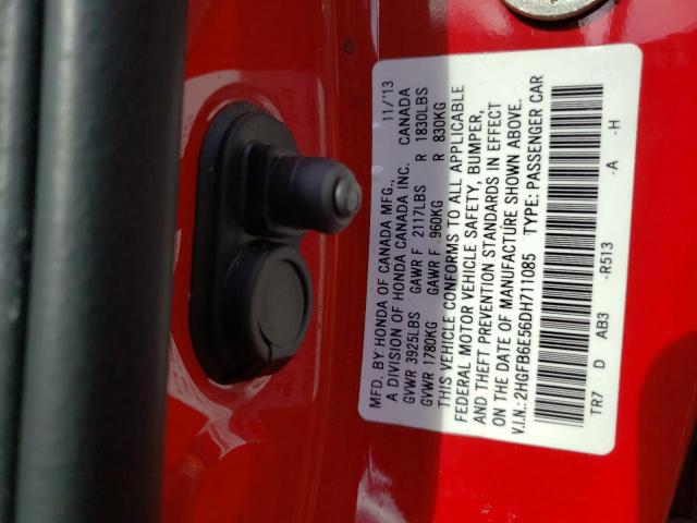 Photo 10 from auction – 2013 HONDA CIVIC with VIN 2HGFB6E56DH711085