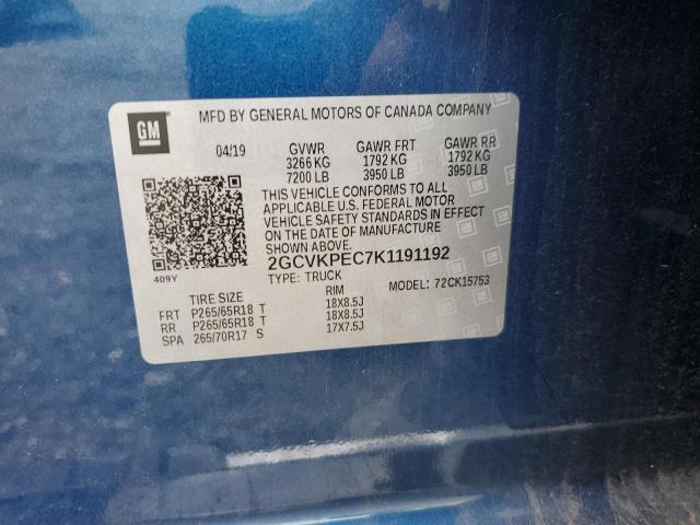 Photo 10 from auction – 2019 CHEVROLET SILVERADO with VIN 2GCVKPEC7K1191192