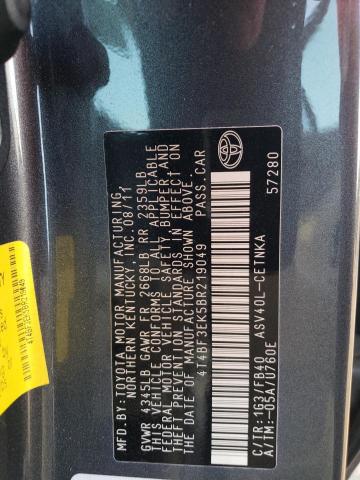 Photo 10 from auction – 2011 TOYOTA CAMRY BASE with VIN 4T4BF3EK5BR219049