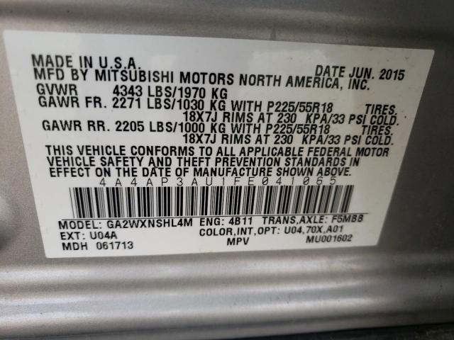 Photo 10 from auction – 2015 MITSUBISHI OUTLANDER with VIN 4A4AP3AU1FE041065