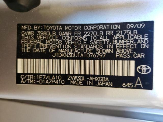 Photo 10 from auction – 2010 TOYOTA PRIUS with VIN JTDKN3DU1A1076797
