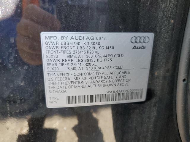 Photo 10 from auction – 2013 AUDI Q7 PREMIUM with VIN WA1LGAFE2DD000236