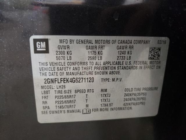 Photo 10 from auction – 2016 CHEVROLET EQUINOX LT with VIN 2GNFLFEK4G6271120