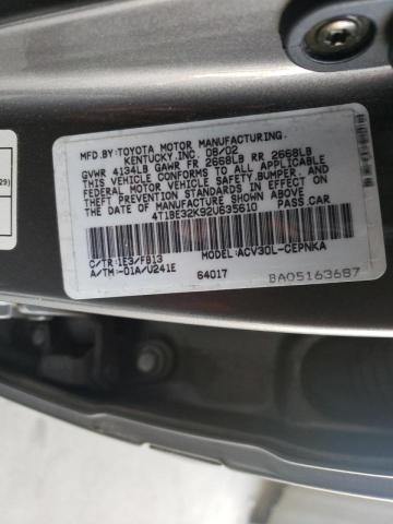 Photo 10 from auction – 2002 TOYOTA CAMRY with VIN 4T1BE32K92U635610
