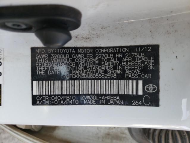 Photo 10 from auction – 2013 TOYOTA PRIUS with VIN JTDKN3DU8D5562598