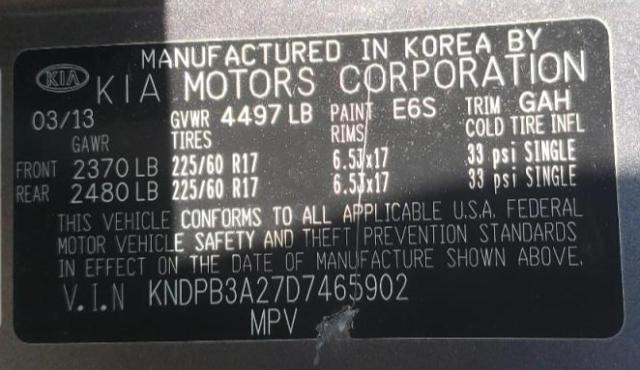 Photo 10 from auction – 2013 KIA SPORTAGE B with VIN KNDPB3A27D7465902