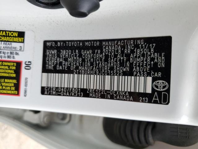 Photo 10 from auction – 2018 TOYOTA COROLLA L with VIN 2T1BURHE9JC015525