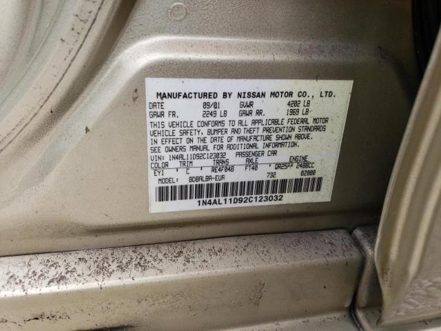 Zdjęcie 10 z aukcji – 2002 NISSAN ALTIMA BAS z VIN 1N4AL11D92C123032