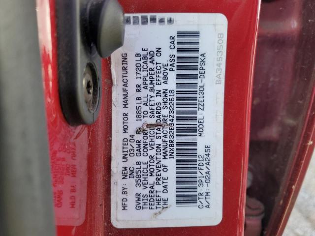 Photo 10 from auction – 2004 TOYOTA COROLLA CE with VIN 1NXBR32E34Z322618
