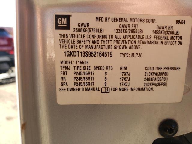 Photo 10 from auction – 2005 GMC ENVOY with VIN 1GKDT13S952164519