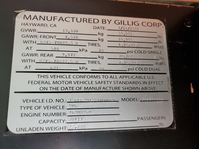 Photo 10 from auction – 2004 GILLIG TRANSIT BU with VIN 15GGE291241090929