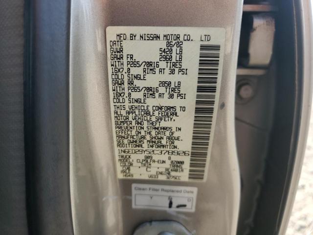 Photo 10 from auction – 2002 NISSAN FRONTIER C with VIN 1N6ED29Y52C378926