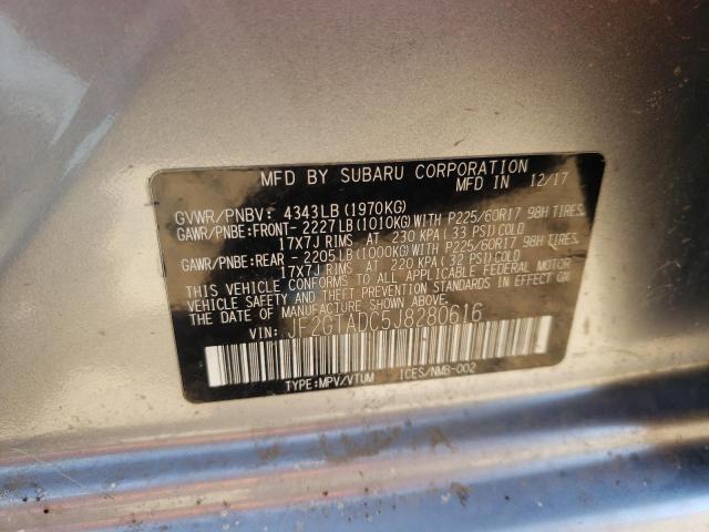 Photo 10 from auction – 2018 SUBARU CROSSTREK with VIN JF2GTADC5J8280616