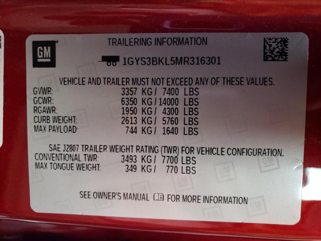 Photo 10 from auction – 2021 CADILLAC ESCALADE P with VIN 1GYS3BKL5MR316301
