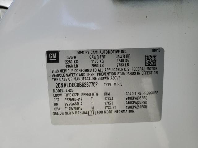 Photo 10 from auction – 2011 CHEVROLET EQUINOX LT with VIN 2CNALDEC0B6237762