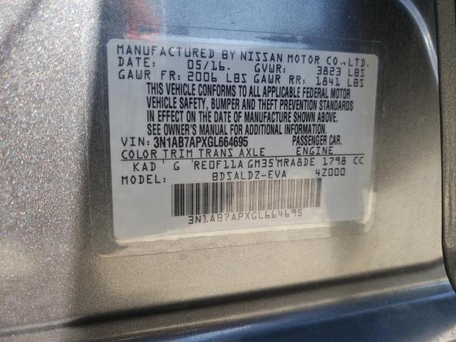 Photo 10 from auction – 2016 NISSAN SENTRA S with VIN 3N1AB7APXGL664695